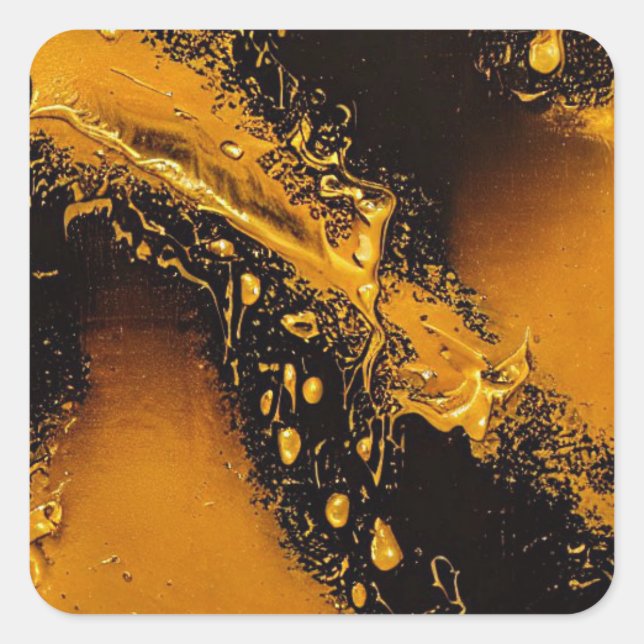 Pegatina Cuadrada Negro y oro (Anverso)