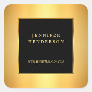 Pegatina Cuadrada Negro y oro profesional moderno y elegante