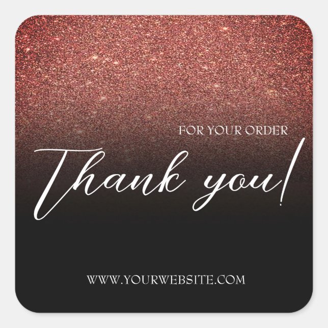 Pegatina Cuadrada Negros y Personalizados de oro Gracias Plaza (Anverso)