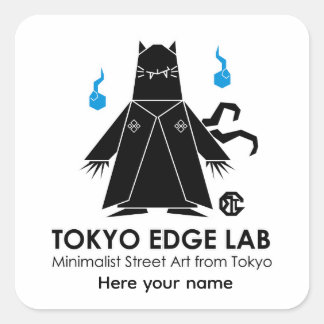 Pegatina Cuadrada Nekomata Japonés Urbano Moderno - Tokyo Edge Lab