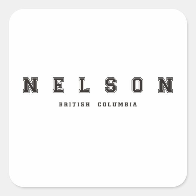 Pegatina Cuadrada Nelson Columbia Británica (Anverso)