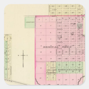 Pegatina Cuadrada Nelson y Hardy, Nebraska