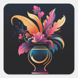 PEGATINA CUADRADA NEO VASE #1