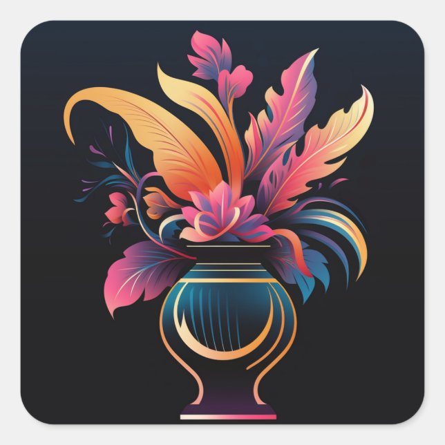 PEGATINA CUADRADA NEO VASE #1 (Anverso)