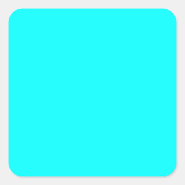 Pegatina Cuadrada Neon blue 00ffff (Anverso)