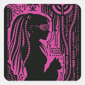 Pegatina Cuadrada Neon Dread Protocol
