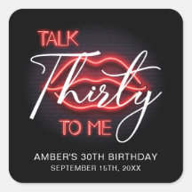 Neon Red Tgésimo Partido de Cumpleaños