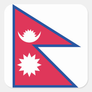 Pegatina Cuadrada Nepal/bandera nepalesa