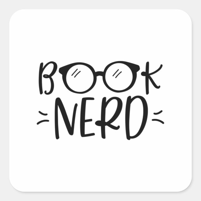 Pegatina Cuadrada Nerd del libro - Amantes del libro (Anverso)
