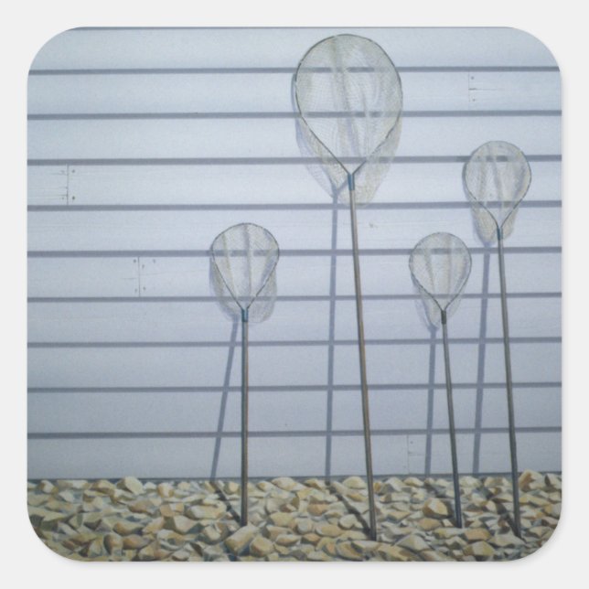 Pegatina Cuadrada Nets Shrimping (Anverso)