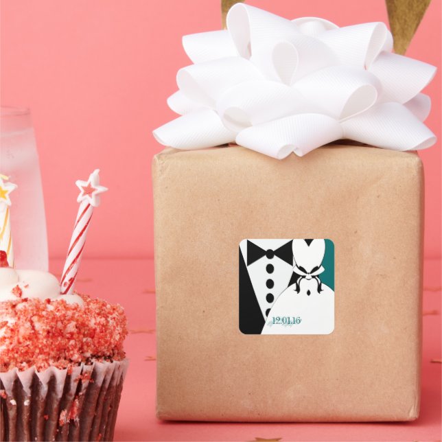 Pegatina Cuadrada Neumático negro (Fiesta)