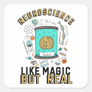 Pegatina Cuadrada Neurociencia