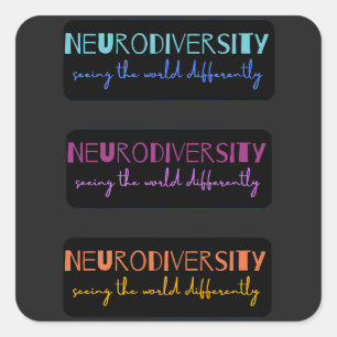 Pegatina Cuadrada Neurodiversidad colorida