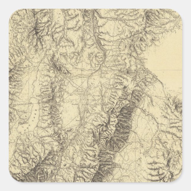 Pegatina Cuadrada Nevada Central (Anverso)