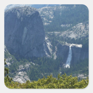 Pegatina Cuadrada Nevada Falls desde el Panorama Trail
