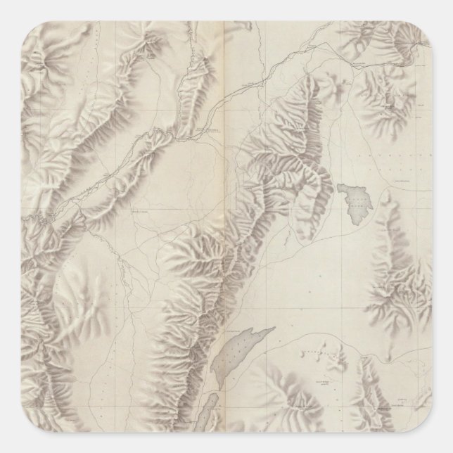 Pegatina Cuadrada Nevada Plateau Topographic (Anverso)