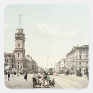 Pegatina Cuadrada Nevsky Prospekt, San Petersburgo