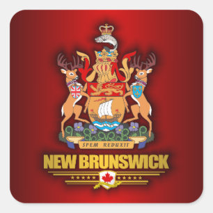 Pegatina Cuadrada New Brunswick COA