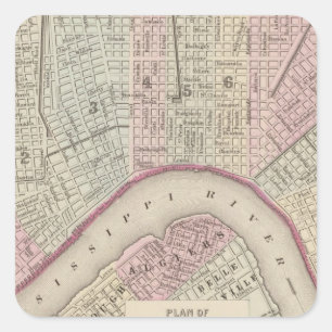 Pegatina Cuadrada New Orleans 3