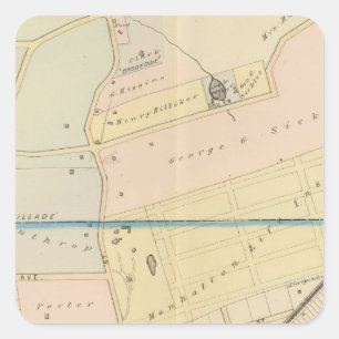 Pegatina Cuadrada New Rochelle, NY 2