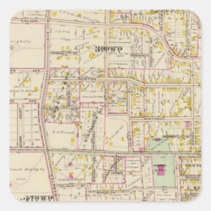 Pegatina Cuadrada New Rochelle wards 3-4, Nueva York