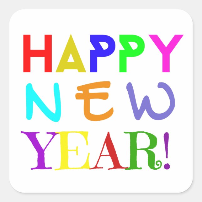 Pegatina Cuadrada New Year Stickers (Anverso)