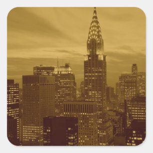 Pegatina Cuadrada New York Manhattan