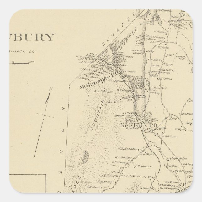 Pegatina Cuadrada Newbury (Anverso)