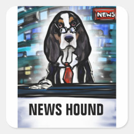 PEGATINA CUADRADA NEWS HOUND