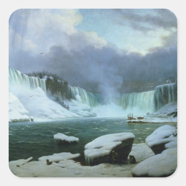 Pegatina Cuadrada Niagara Falls (Anverso)