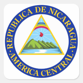 Pegatina Cuadrada NICARAGUA - bandera/emblema/escudo de armas/símbol