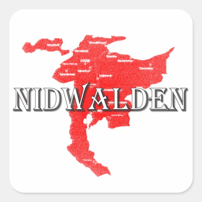 Pegatina Cuadrada Nidwald (Anverso)