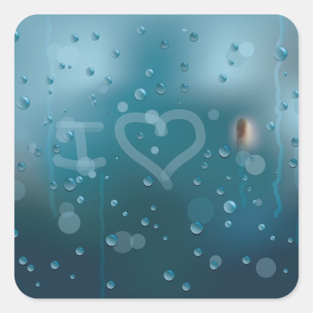 Pegatina Cuadrada Niebla de amor (Anverso)