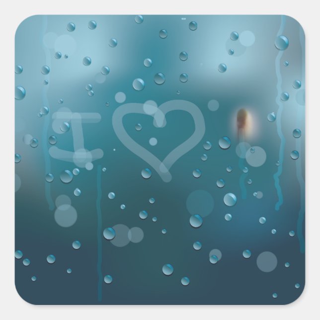 Pegatina Cuadrada Niebla de amor (Anverso)