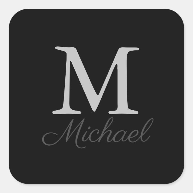 Pegatina Cuadrada Niebla luminosa monograma (Anverso)