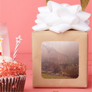 Pegatina Cuadrada Niebla matutina