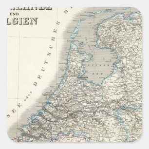 Pegatina Cuadrada Niederlande, Bélgica - Países Bajos, Bélgica