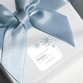 Pegatina Cuadrada Nieve en amor Ducha de novias