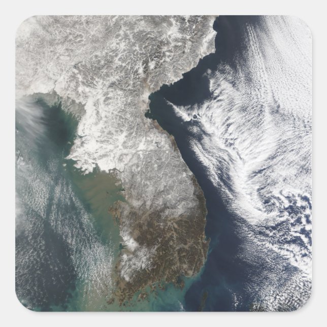 Pegatina Cuadrada Nieve en Corea (Anverso)