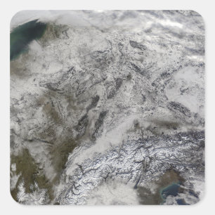 Pegatina Cuadrada Nieve en Europa
