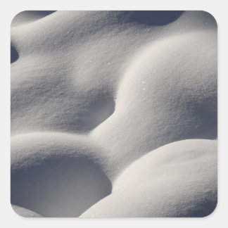 Pegatina Cuadrada Nieve espumosa, montones de sorbos, naturaleza abs