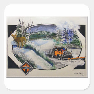Pegatina Cuadrada Nieve PLow