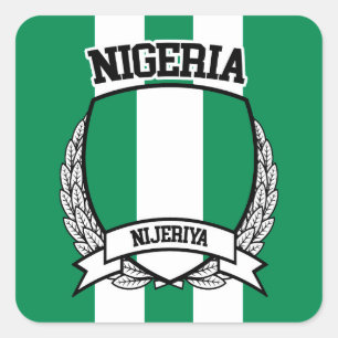 Pegatina Cuadrada Nigeria