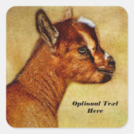 Pegatina Cuadrada Nigeriana personalizada Dwarf Dairy Goat Kid
