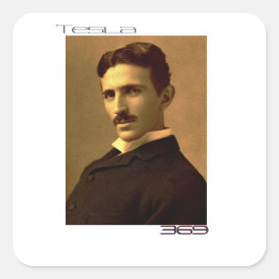 Pegatina Cuadrada Nikola Tesla (369)