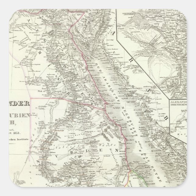 Pegatina Cuadrada Nillander - El Nilo, África (Anverso)
