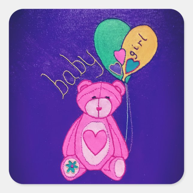 Pegatina Cuadrada Niña (Anverso)