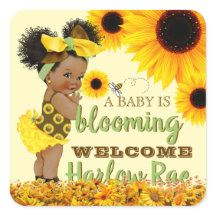 Niña Adorable Étnica | Girasol amarillo