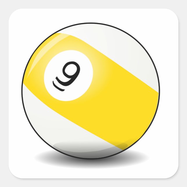 Pegatina Cuadrada Nine Ball (Anverso)