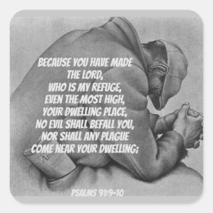 Pegatina Cuadrada Ningún mal te vendrá.